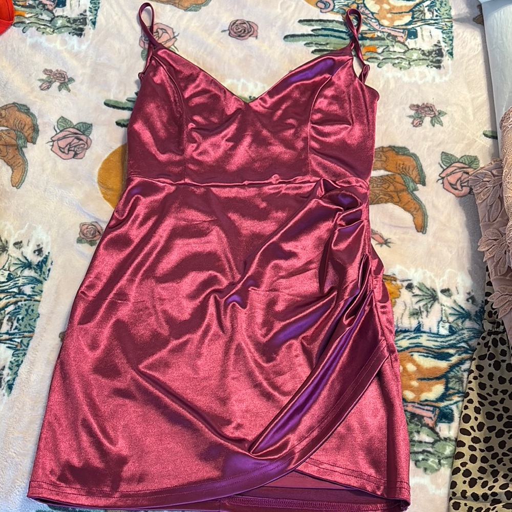 Elegant Satin Pink Dress. Brand new w/tags